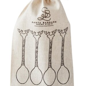 Santa Barbara Design Studio Holiday Charcuterie Accessories Mini Serving Spoons, Set of 4, Gold/Silver