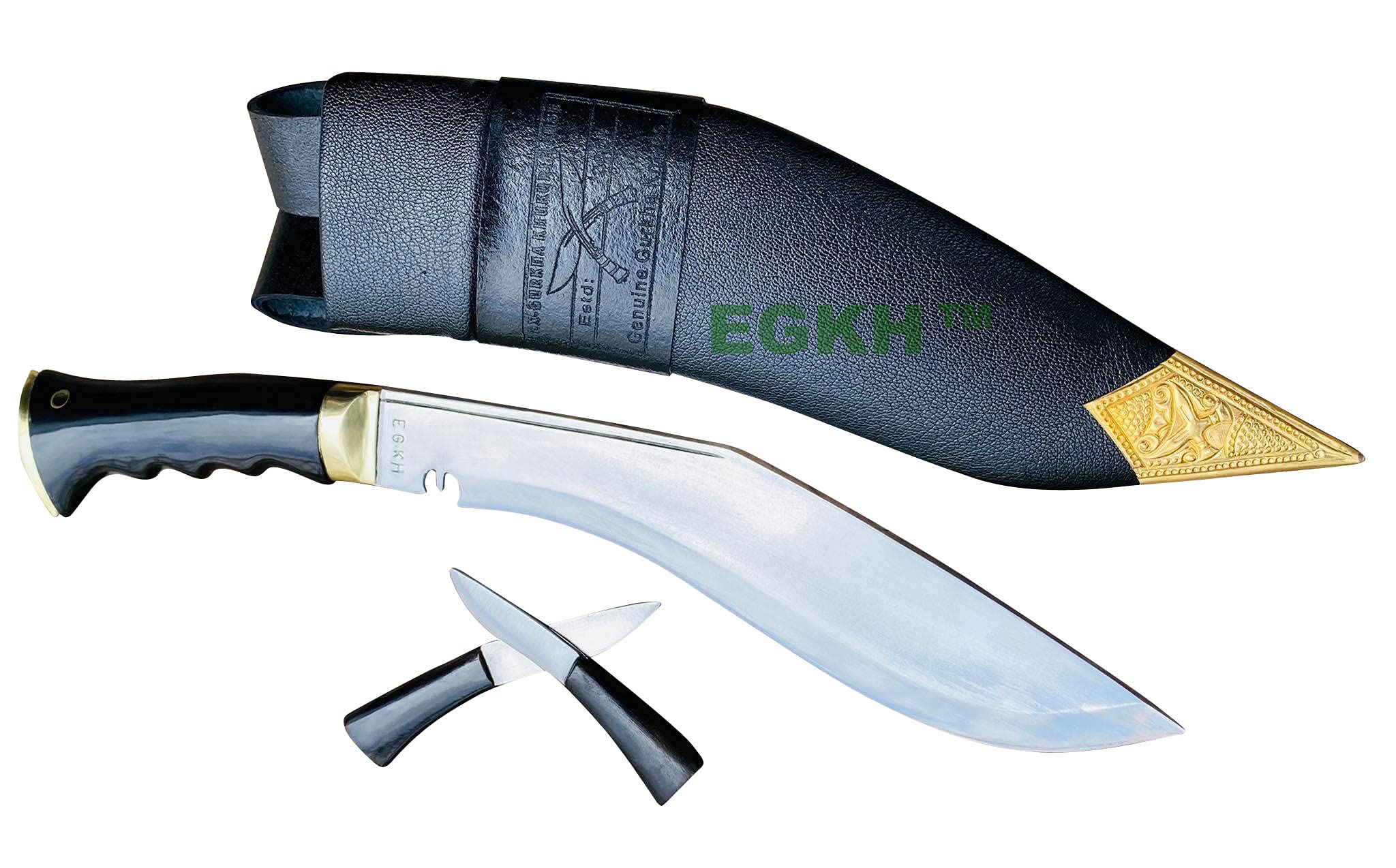 EGKH - Service No.1 Gripper Handle Kukri - Authentic Army Issue Khukuri Knife - Hand Forged Blade in Nepal by Ex - Military Khukuri House