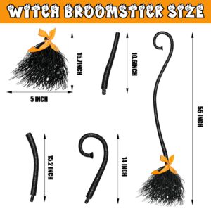 Halloween Witch Broom with Ribbons for Kids, Wizard Flying Wicked Prop Witches Broomstick Adult for Cosplay Party, Witch Decorations