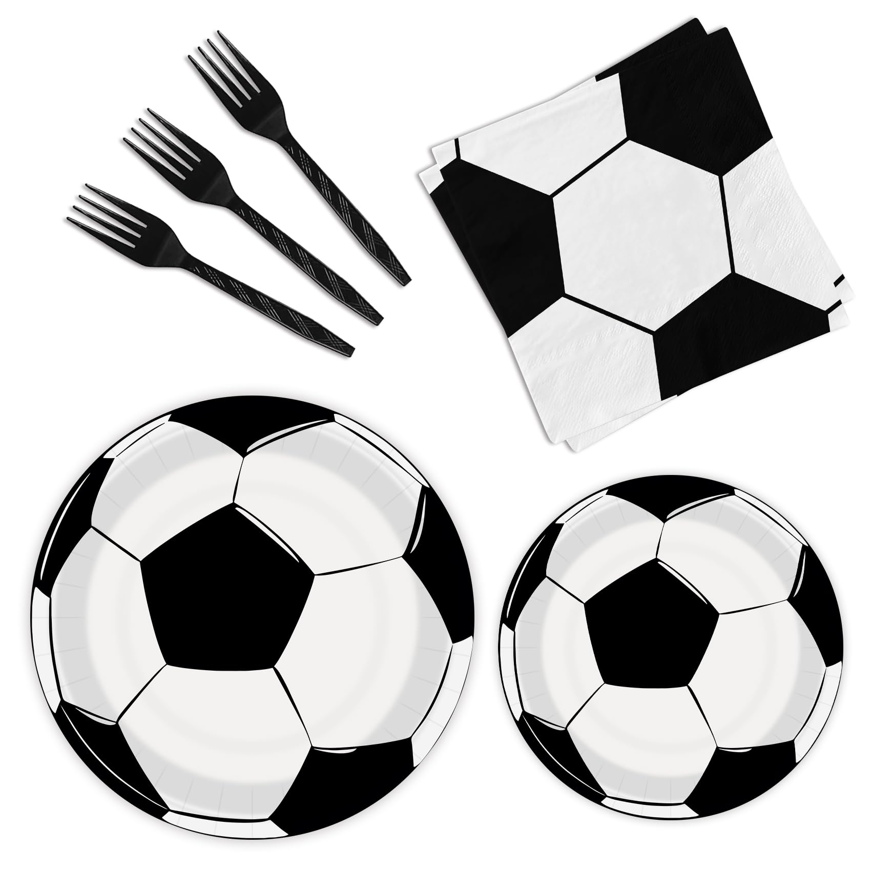 BQK 96 Pcs Soccer Plates and Napkins Party Supplies Soccer Paper Plates Soccer Birthday Party Decorations Soccer Party Favors Soccer Themed Birthday Party Supplies