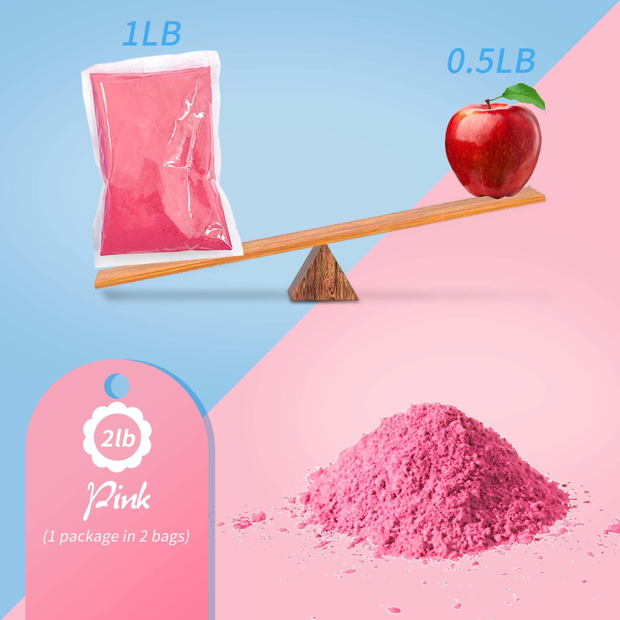 POPUPARTY Gender Reveal Powder - 2 lbs Pink – Perfect for Baby Reveal Balloons, Burnouts, Car Exhaust, Photoshoots, Pinatas