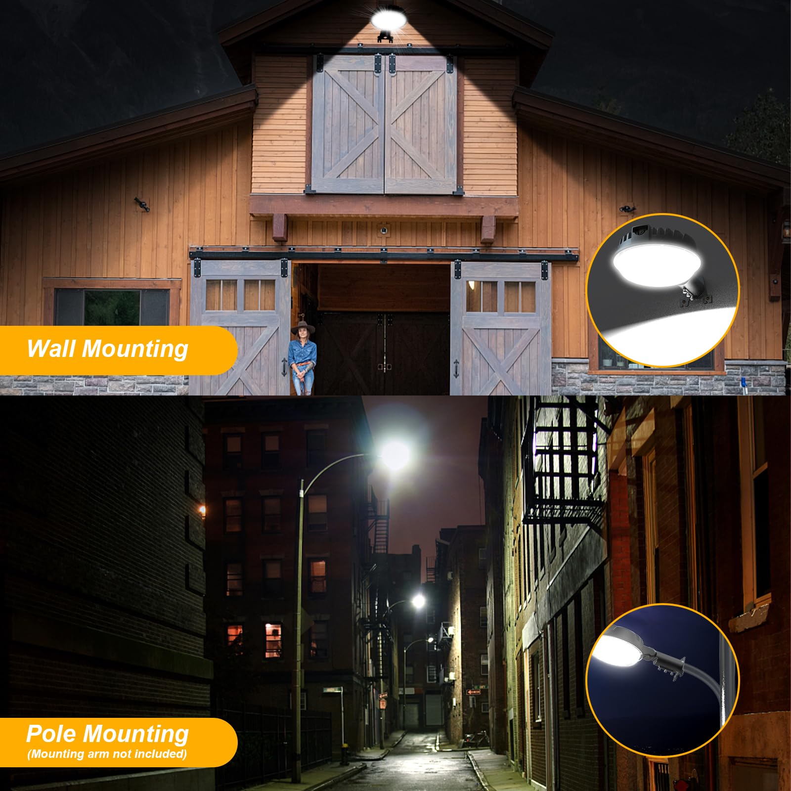 Maliralt LED Barn Light Dusk to Dawn Outdoor Lighting 150W Barn Lights Outdoor IP65 Waterproof Area Street Light for Farmhouse Barns Garage Yard Warehouse Outdoor Security Lighting