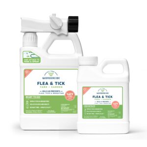 wondercide - flea, tick, and mosquito yard spray refill starter kit - powered by natural essential oils – insect killer and repellent - lawn treatment - 32 oz ready to use and 16 oz concentrate