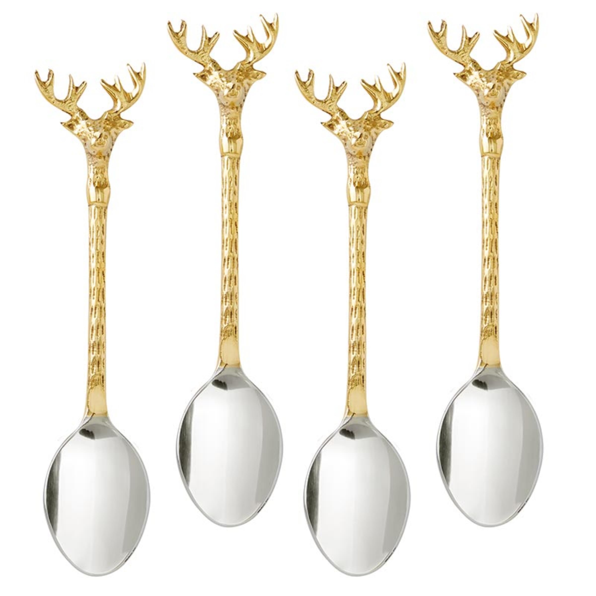 Santa Barbara Design Studio Holiday Charcuterie Accessories Mini Serving Spoons, Set of 4, Gold/Silver