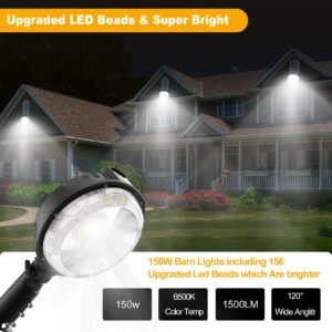 Maliralt LED Barn Light Dusk to Dawn Outdoor Lighting 150W Barn Lights Outdoor IP65 Waterproof Area Street Light for Farmhouse Barns Garage Yard Warehouse Outdoor Security Lighting