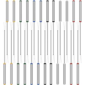 24pcs fondue forks, betterjonny 9.4in stainless steel fondue sticks color coded cheese forks with heat resistant handle for hot pot barbecue 6 colors