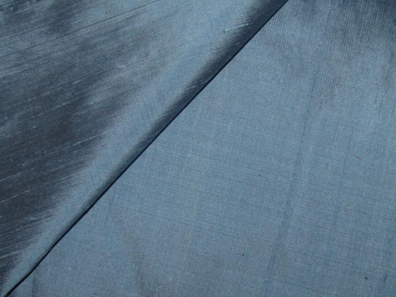 100% Pure Silk Dupioni Fabric Cloudy Blue 33 Momme 54" Wide with SLUBS MM118[4] Silks