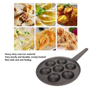 Pssopp 7 Holes Takoyaki Pan,Cast Iron NonStick Takoyaki Grill Pan Plate Takoyaki Maker Pancake Balls Takoyaki Pan Nonstick Cast Baking Tray