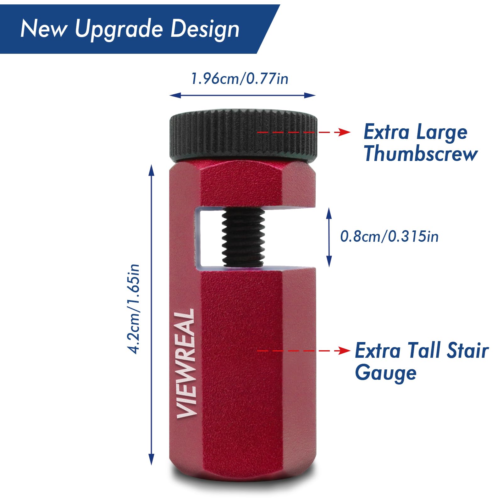 Red Extra Tall Stair Gauges Set with Holder: A Non-Slip Guide for Circular Saw & Carpentry Squares, Perfect for Framing & Rafter Layout