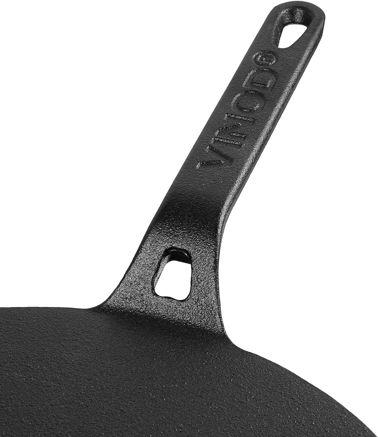 Vinod Legacy Pre-Seasoned Cast Iron Pan, Dosa Pan, Flat Skillet Pan/Tawa, Crepe, Chapati, Roti, Dosa Tawa Tava with Safety Sleeve for Stay-Cool Handle - 30cm, Black (LEGACY-TAWA-30)