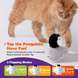 Kimee Interactive Cat Toy Rechargeable Automatic Chirping Penguin Flying Bird Cat Toy Infused with Catnip in The Wings, Auto Beating Wings Cat Toys for Indoor Cats to Play Alone, Never Boredom