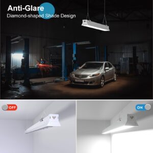 Lightdot 4FT LED High Bay Shop Light, 100-277V【Driver Equipped, 5 Years】 50W 7000LM [Eqv. 280W MH/HPS] 5000K 4' LED Shop Lights for Workshop Garage White-8Pack