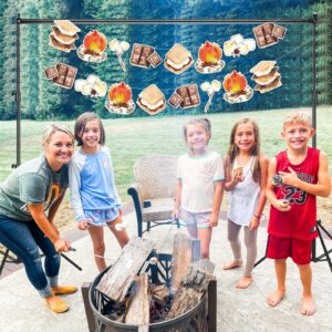 Sursurprise S’mores Party Decorations, 2Pcs S’mores Party Banners for Camping Campfire Camper Birthday Baby Shower Party Supplies