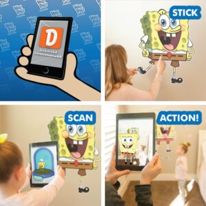 Wall Palz Spongebob Squarepants Wall Decal - 20" Spongebob Stickers with 3D Augmented Reality Interaction - Spongebob Bedroom Decor