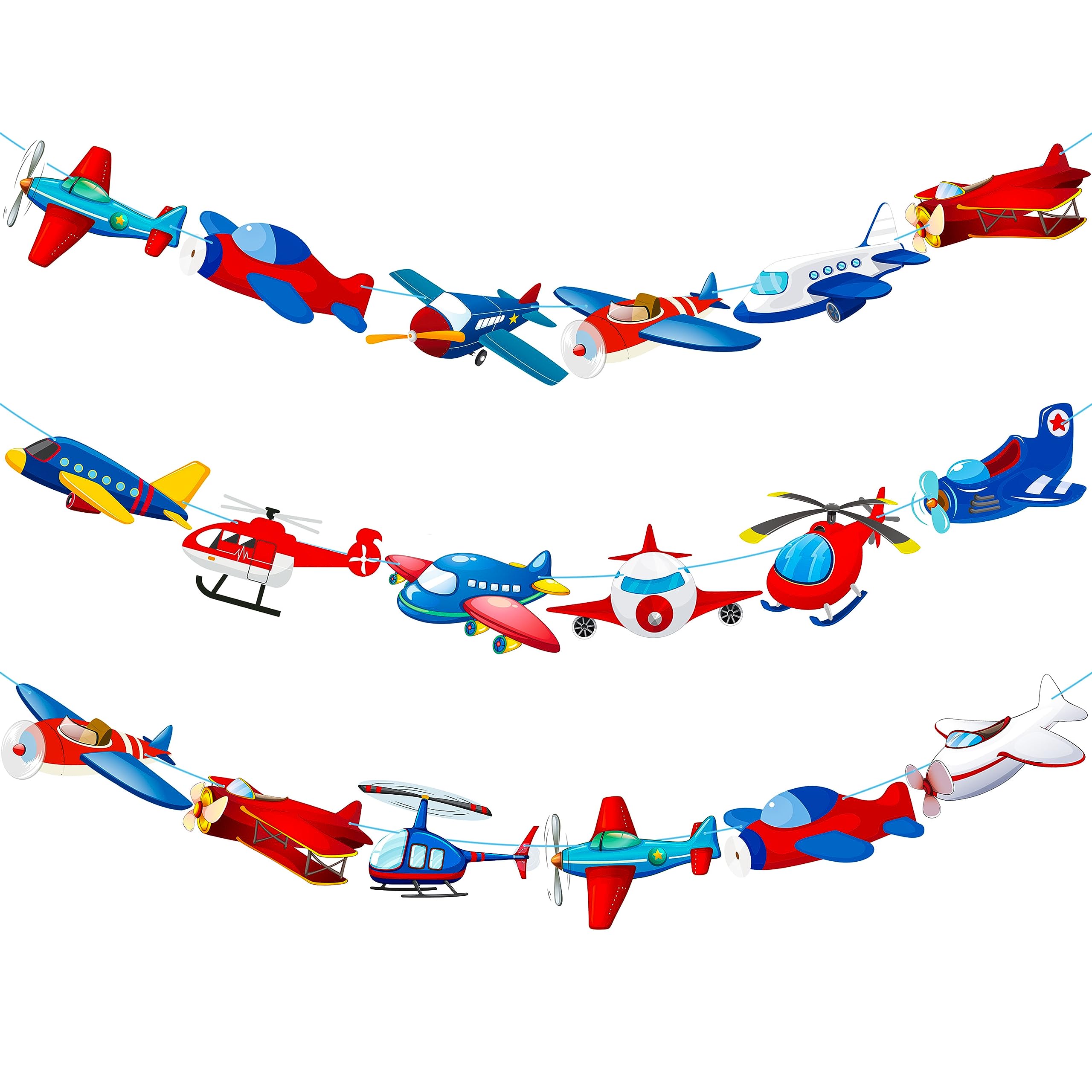 Airplane Party Banner Airplane Birthday Party Banners 3Pcs Aviation Party Cutout Banners Helicopter Hanging Decorations for Plane Theme Baby Shower Supplies