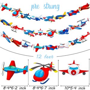 Airplane Party Banner Airplane Birthday Party Banners 3Pcs Aviation Party Cutout Banners Helicopter Hanging Decorations for Plane Theme Baby Shower Supplies