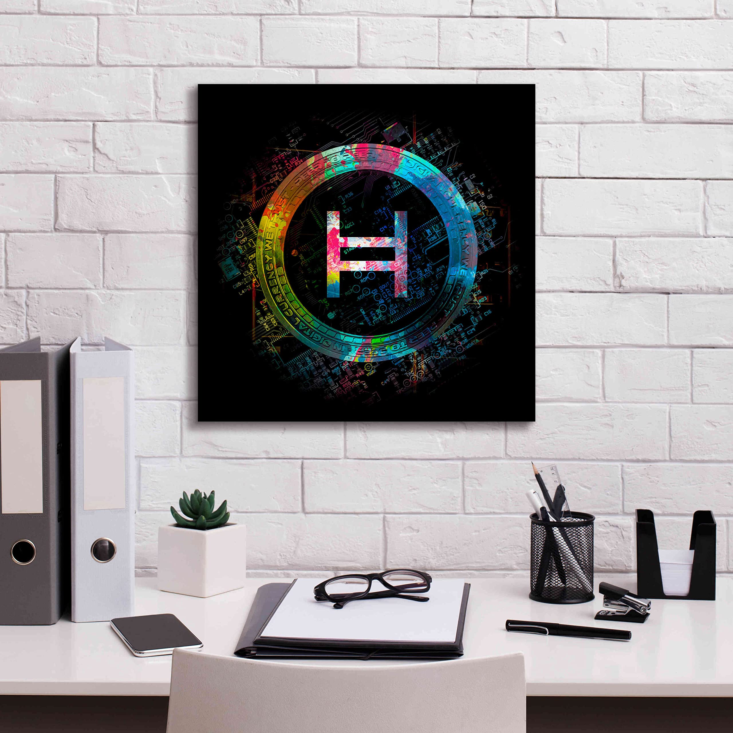 Epic Graffiti 'HBAR Hedera Crypto Portfolio, 18"x18"