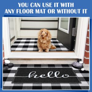 Geelin Doormat - 18'' x 30'' Hello & 43'' x 27.5'' Buffalo Checkered Rug - Non Slip Indoor Outdoor Rugs for Entrance Decorative - Handmade, Non-Stain, Water Resistant, Durable