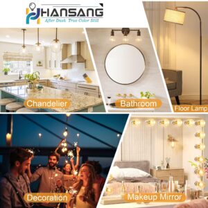 hansang 8 Pack G25 LED Edison Globe Light Bulbs, 3000K Soft White, E26 Base Round Light Bulbs for Bathroom Vanity, 6W 60W Incandescent Equivalent, CRI 85+, 600LM, AC 120V, Clear Glass, Non-dimmable