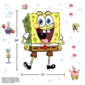 Wall Palz Spongebob Squarepants Wall Decal - 20" Spongebob Stickers with 3D Augmented Reality Interaction - Spongebob Bedroom Decor