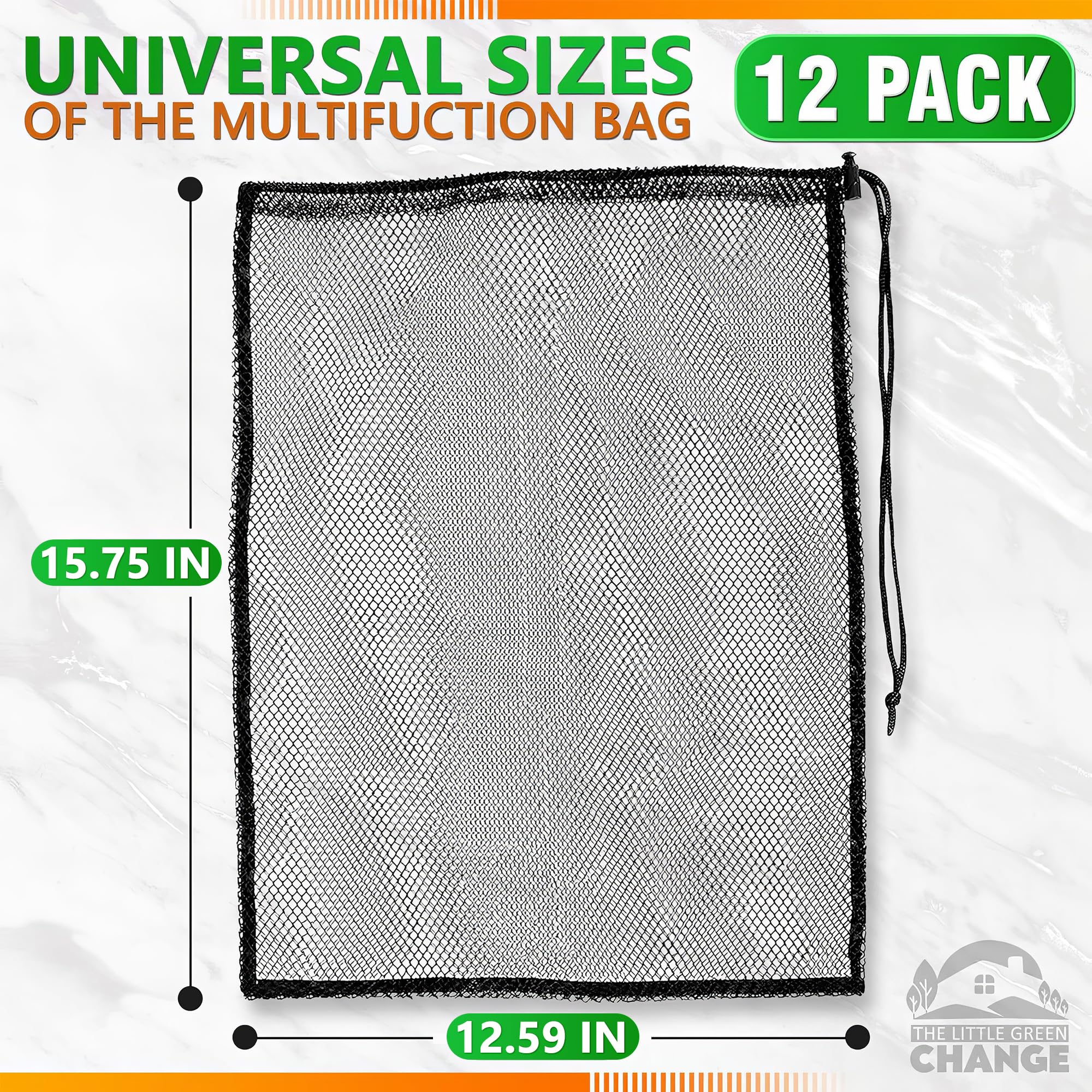 12Pcs Mesh Laundry Bags for Delicates - 13x15.5 inch Black Drawstring Bag Washable Laundry Bag Mesh Stuff Sack Nylon Mesh Bag - Sports Equipment Bag Cloth Bags Drawstring Backpack Organizer Small Mesh