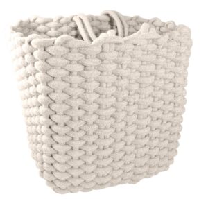 stor-all cotton woven basket for organizing, storage baskets for shelves, woven baskets for storage, laundry baskets (white)