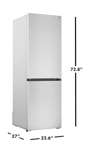 SHARP SJB1255GS Refrigerator with Bottom-Freezer, Counter-Depth, 24 Inch, 11.5 Cubic Foot, Stainless Steel