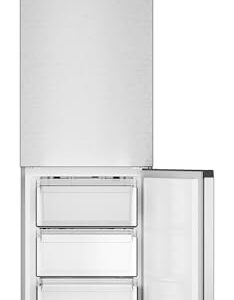 SHARP SJB1255GS Refrigerator with Bottom-Freezer, Counter-Depth, 24 Inch, 11.5 Cubic Foot, Stainless Steel