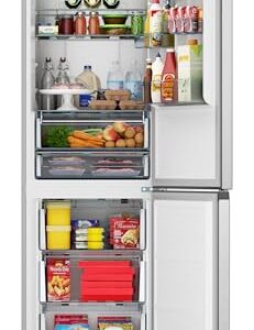 SHARP SJB1255GS Refrigerator with Bottom-Freezer, Counter-Depth, 24 Inch, 11.5 Cubic Foot, Stainless Steel