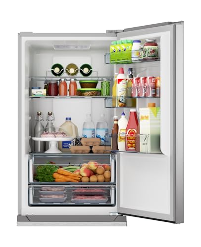 SHARP SJB1255GS Refrigerator with Bottom-Freezer, Counter-Depth, 24 Inch, 11.5 Cubic Foot, Stainless Steel