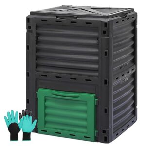 magshion 80 gal garden composer bin from bpa free material, large compost bin all-season outdoor compost box easy assembling, lightweight, fast creation of fertile soil