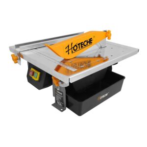 hoteche 7-inch wet tile saw - 5a motor adjustable cutting depth tile cutter with water reservoir