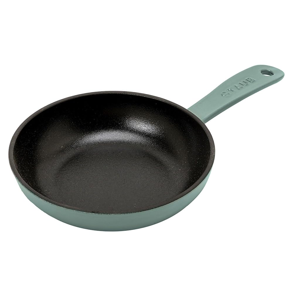 staub Skillet Z1027-844 Skillet Eucalyptus Skillet 6.3 inches (16 cm) Frying Pan, Enameled Casting, Iron, Induction Compatible, Serial Number Included