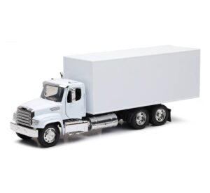 new-ray freightliner 114sd box truck white long haul trucker series 1/32 diecast model 11043