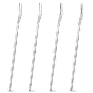 beatcreat pickle forks,8.66 inch long handled olive forks,18/8 stainless steel long handle salad forks, cocktail forks,dessert forks,fruit forks,pickle grabber, appetizer forks,4 pack