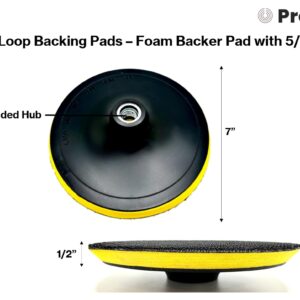 Pro-Graad 7" Hook and Loop Backing Plate for Sanding, Polishing Buffering Pads, Backer Pad with 5/8”-11 (5/8 inch TPI), 7 inch Backup Pad for Angle Grinder Drill Polisher Buffer