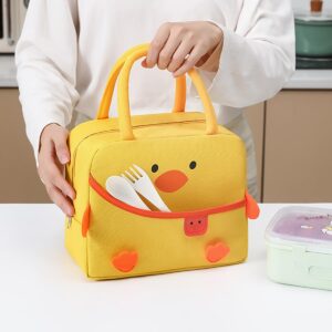 Cute Lunch Box Reusable Duck Lunch Bags for Women Cute Lunchboxes Kawaii Animal Lunch Bag Cooler for Picnic Office Work Travel