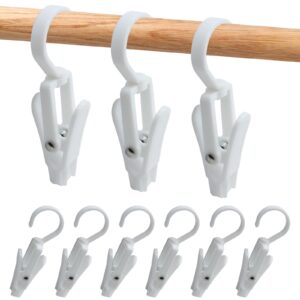 Uenhoy 10 Pcs Super Strong Plastic Clothes Pins, Laundry Hook Clips, Boot Hangers for Closet, Swivel Hanging Clip Hooks for Tall Boots Hats Towels Clothing, White