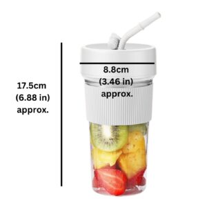 Portable Blender Cup – 30s Ice Crushing Power USB Juicer Blender – 350ml (11.83oz) Mini Personal Blender with Straw for Shakes Smoothies Travel On the Go (Set of 2 Blenders (both Pink))