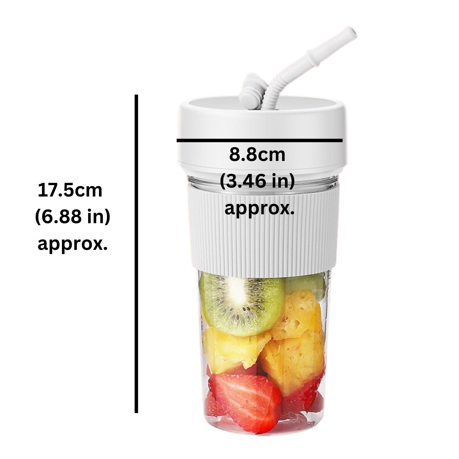 Portable Blender Cup – 30s Ice Crushing Power USB Juicer Blender – 350ml (11.83oz) Mini Personal Blender with Straw for Shakes Smoothies Travel On the Go (Set of 2 Blenders (both Pink))