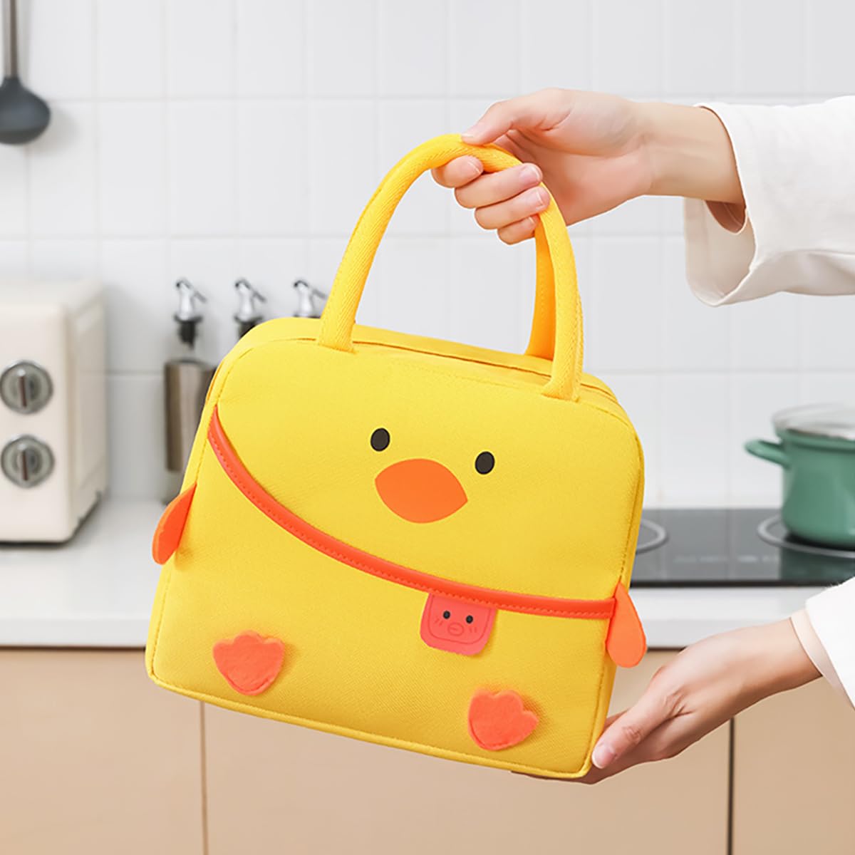 Cute Lunch Box Reusable Duck Lunch Bags for Women Cute Lunchboxes Kawaii Animal Lunch Bag Cooler for Picnic Office Work Travel