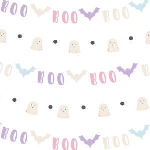 cheerland halloween banners pastel bat boo ghost garlands photo booth background backdrop for themed birthday halloween party supplies - pack of 2