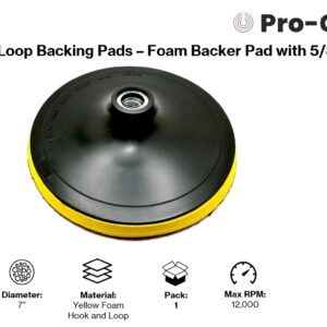 Pro-Graad 7" Hook and Loop Backing Plate for Sanding, Polishing Buffering Pads, Backer Pad with 5/8”-11 (5/8 inch TPI), 7 inch Backup Pad for Angle Grinder Drill Polisher Buffer