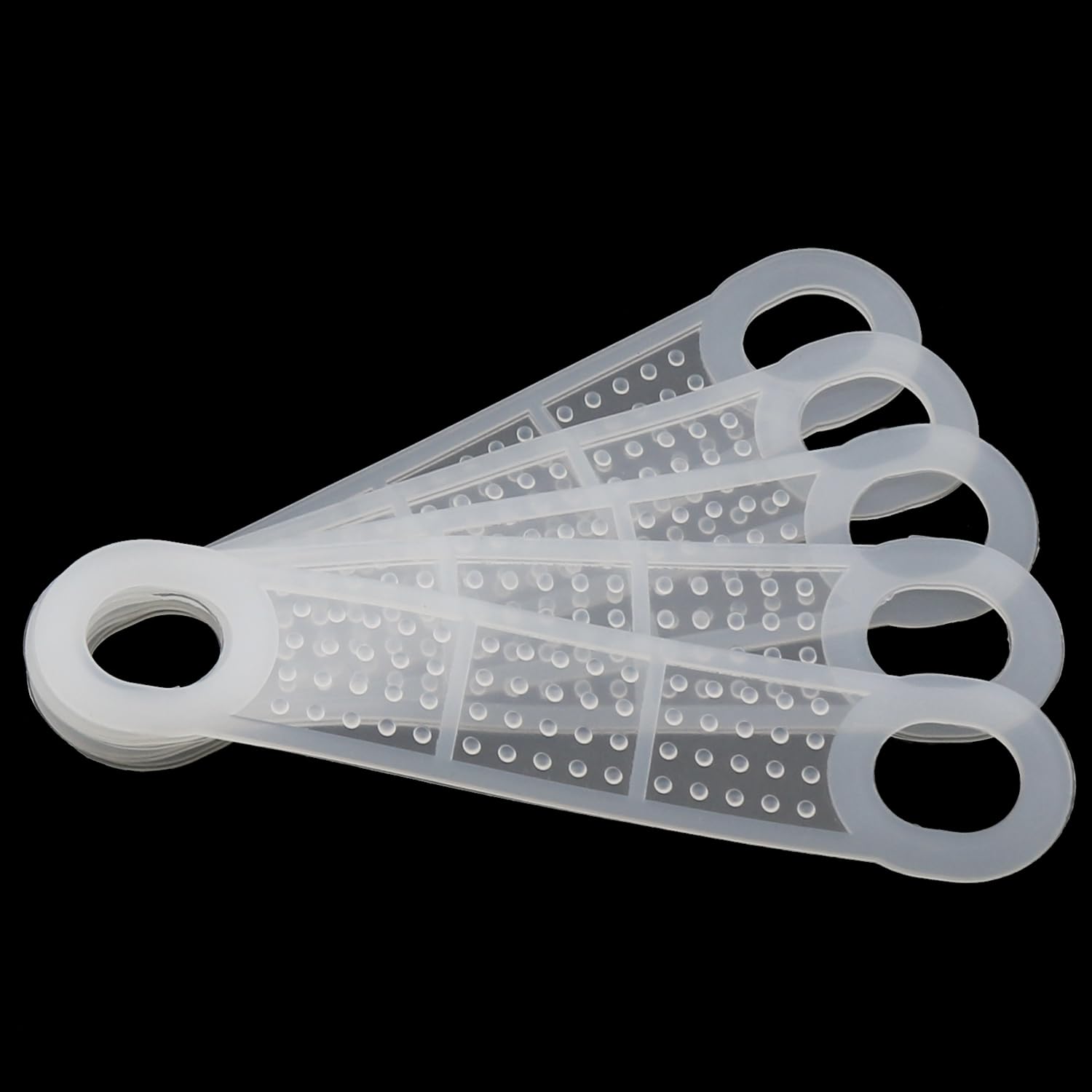 Clothing Hanger Grips DGZZI 50PCS 10.5x2cm Clear Non-Slip Rubber Clothes Hanger Strips with Two Holesfor Wood and Plastic Hangers