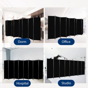 Room Divider and Folding Privacy Screens， 8 Panel Wide Room Divider Wall Screen for Room Separtition, Partition Room Dividers Fabric Panel Wall Dividers Freestanding for Office, Bedroom, Studio Dorm