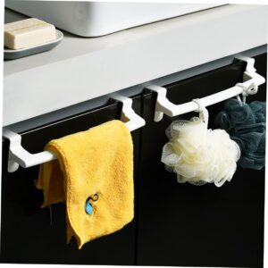 Towel Rack for Cabinet 2pcs no Drill Towel bar Over Door Rack Bathroom Towel Holder Punch Towel Rack Wall Mount Towel Organizer Towel Hanger Hanging abs Cabinet White