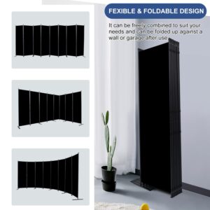 Room Divider and Folding Privacy Screens， 8 Panel Wide Room Divider Wall Screen for Room Separtition, Partition Room Dividers Fabric Panel Wall Dividers Freestanding for Office, Bedroom, Studio Dorm