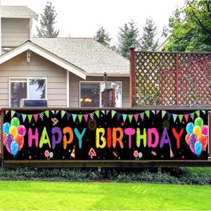 Happy Birthday Yard Banner 118x19.7 inches, Happy Birthday Decorations, Large Happy Birthday Yard Sign Backdrop, Birthday Party Outdoor & Indoor Decoration Banner