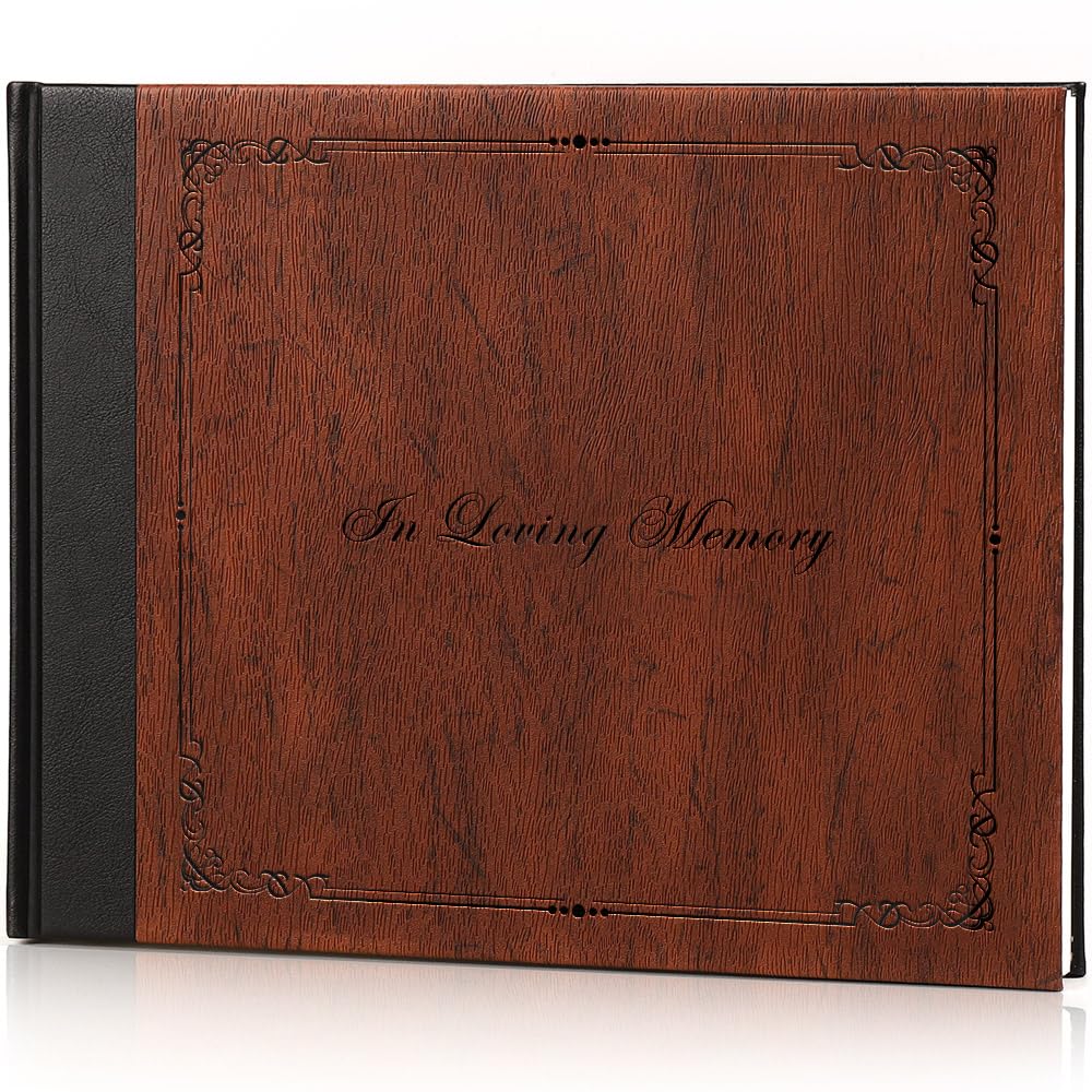 molekaus Funeral Guest Book for Memorial Service,Celebration of Life Guest Book for Funeral,Memorial Service Guest Book with 144 Pages， Brown 8X10″