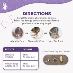 Anti Aggresion for Cats Calming Remedy - A Natural Diffuser and Cat Calming Aid for Stress, Spritefull Spraying, Scratcihng & Territorial Behavior - Non-Drowsy - 400 Odorless, Tasteless Pills